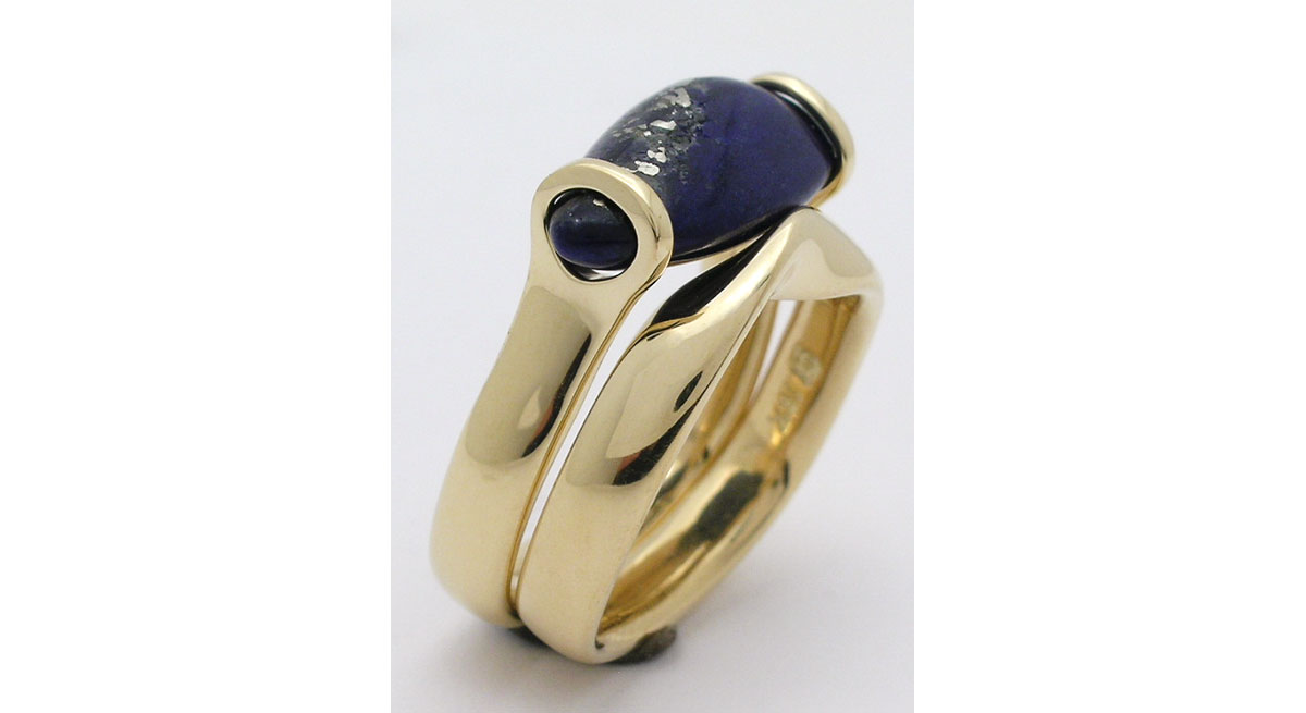 Waterton Jewelry, Rock, Ring, Polished, Gold, Hammered