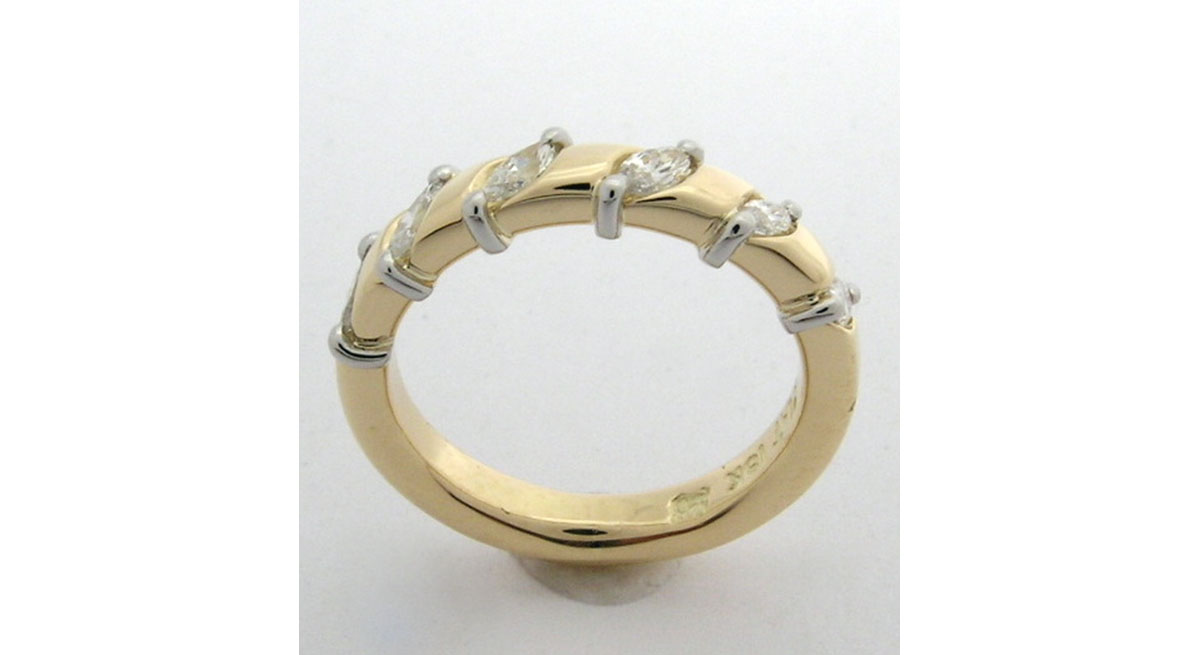 Waterton Jewelry, Marquise, Diamond, Ring, Ladies, Yellow, White, Gold, Canadian